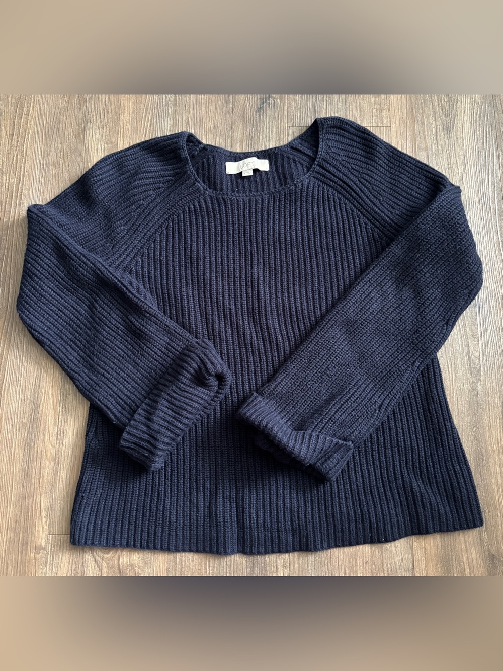 LOFT Navy blue ribbed sweater size S